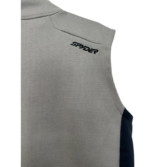 Sold Spyder Bandit Vest Men Large Beige Waffle Thermal Knit Full Zip Outdoor gor - Picture 11 of 14
